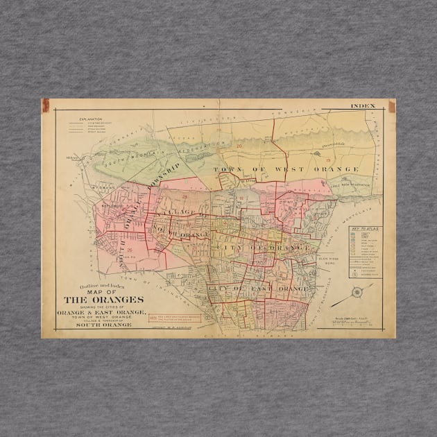 Vintage Map of Orange NJ (1911) by Bravuramedia